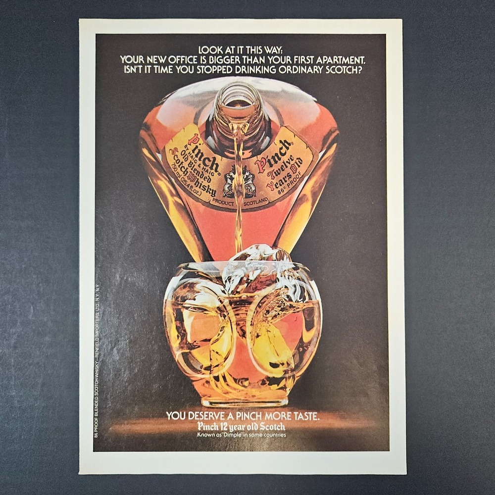 1983 Pinch 12 Year Old Scotch Whisky Dimple Vintage Print Ad Haig Renfield‎ NYC